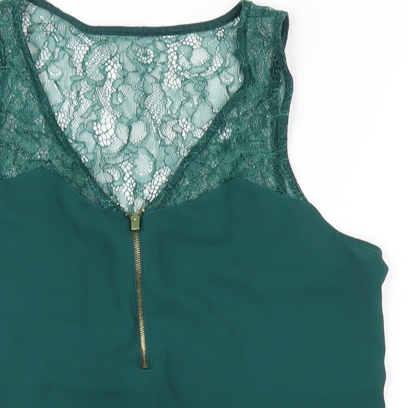 Express Womens Green Polyester Basic Tank Size S … - image 5
