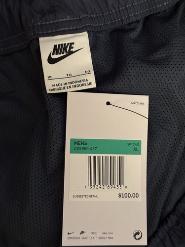 New XL Nike Sportswear Big Swoosh Woven Lined Pants Navy Blue DD5969-437 Men - Picture 14 of 19
