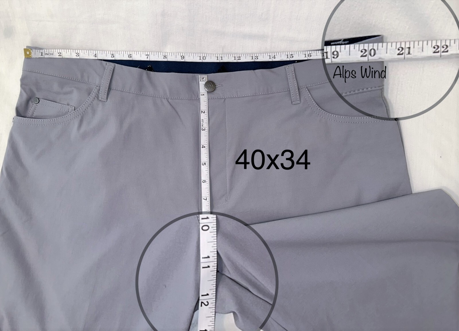 Adidas GoTo Five Pocket Primegreen Grey Men's Tapered Golf Pants SZ.40x34 eBay