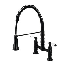 Kingston Brass GS127.PL Heritage 1.8 GPM Deck Mounted Bridge Pull - Black