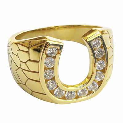 14K Gold Plated Real Solid 925 Sterling Silver Lucky Horseshoe