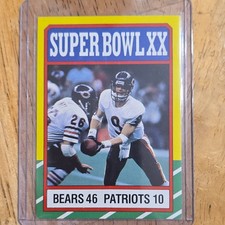 Topps 1986 Super Bowl XX Jim McMahon Matt Suhey #8 Chicago Bears NFL Card