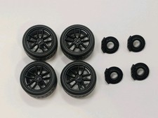 Jada Toys 1:24 Scale 5 Double Spoke Black Replacement Car Wheels Tires  Brakes