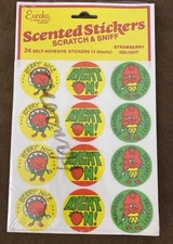 VTG Scratch & Sniff Stickers Eureka Scented Strawberry Delight 24 Pack Sealed