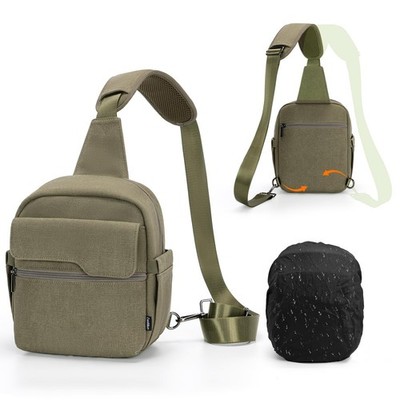 Camera Sling Bag Compact Small Camera Case, Waterproof Canvas Crossbody Camer...