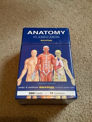 Anatomy Flash Cards 300 Cards 14 Systems Quick Study NEW SEALED Science School 