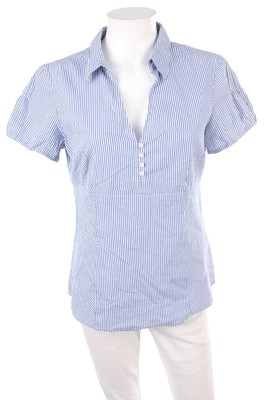 VERO MODA Kurzarm-Bluse Streifen L blau off-white