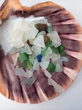 50 Mini Pieces Of REAL Surf Tumbled Sea Glass Chesapeake Bay Assorted Colors