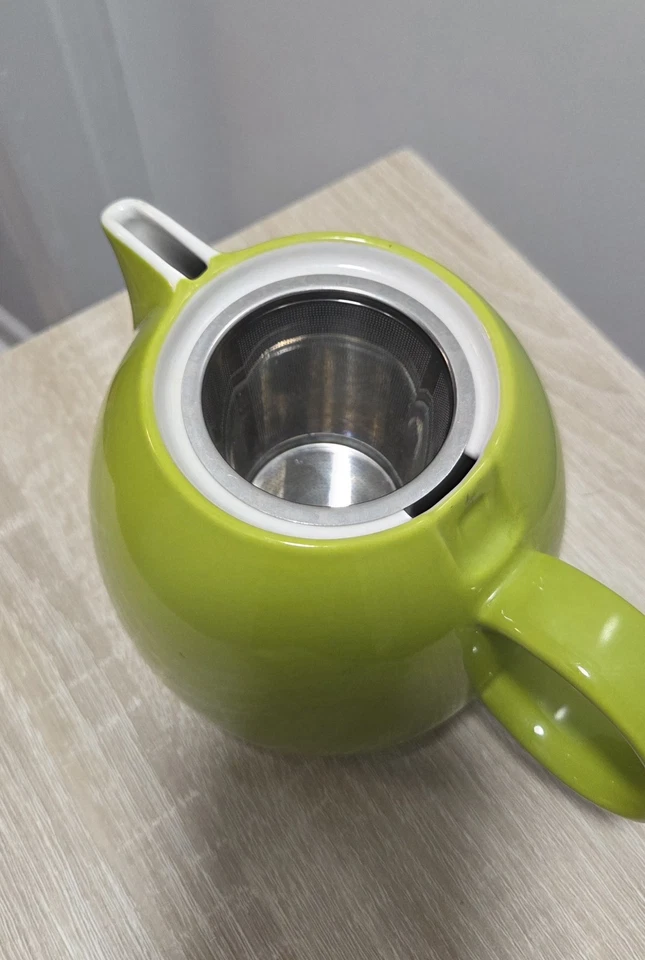 Tea Forte PUGG 24oz Ceramic Teapot Stainless Infuser Basket, Missing Hinged Lid - Image 3 of 4