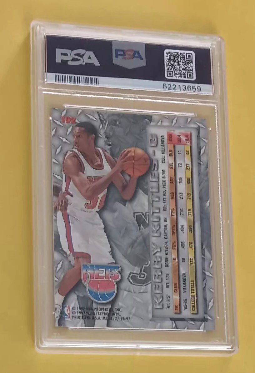 RARE!! POP 4! 1996-97 METAL KERRY KITTLES ROOKIE CARD PSA 10 GEM MINT!! INVEST!! view 6