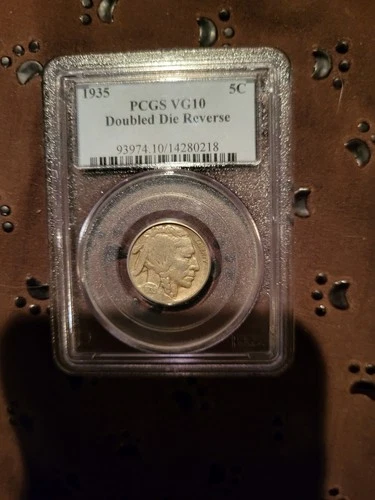 1935 Buffalo Nickel - Double Die Reverse - PCGS VG 10