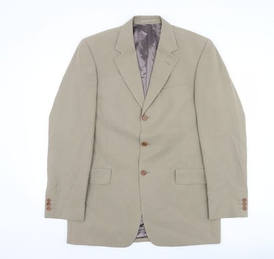 Blazer Herren 40 Brustumfang Regular Austin Schilf Beige Drei-Knöpfe