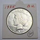 1935 Peace Silver Dollar Marked BU From Old Collection