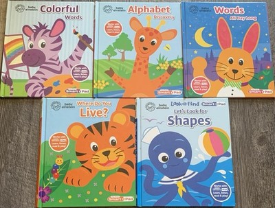 RARE! Lot Of 5: 1st HB Edition Baby Einstein My First Smart Pad Books Set; GOOD!