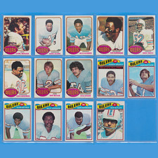 1976 & 1977 Houston Oilers Lot (14 cards, EX-NM) Vintage Topps Dan Pastorini+