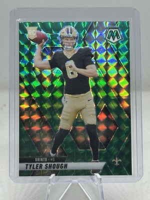 2025 Panini Mosaic Tyler Shough RC #312 Green Mosaic Prizm Saints