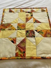 Fall Quilted Table Runner-Topper 21x19inches fall colors, cream