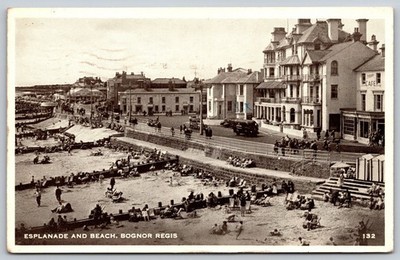 Vintage Bognor Regis Esplanade Beach Postcard 1950s Posted UK Sussex D272