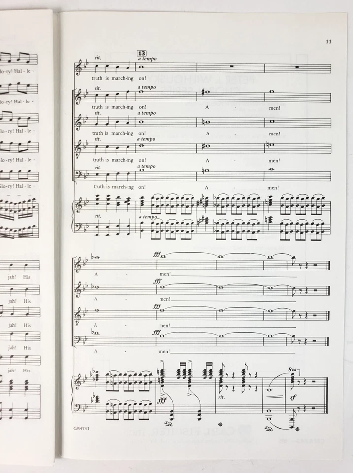 Himno de Batalla de la República Steffe Wilhousky Hoja Coral SSATTBB Piano 1944 Foto 4 de 4