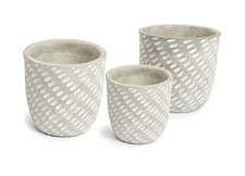 Set 3 Vaso Per Fiori Piante In Cemento Decorativo Rotondo Modello Mark