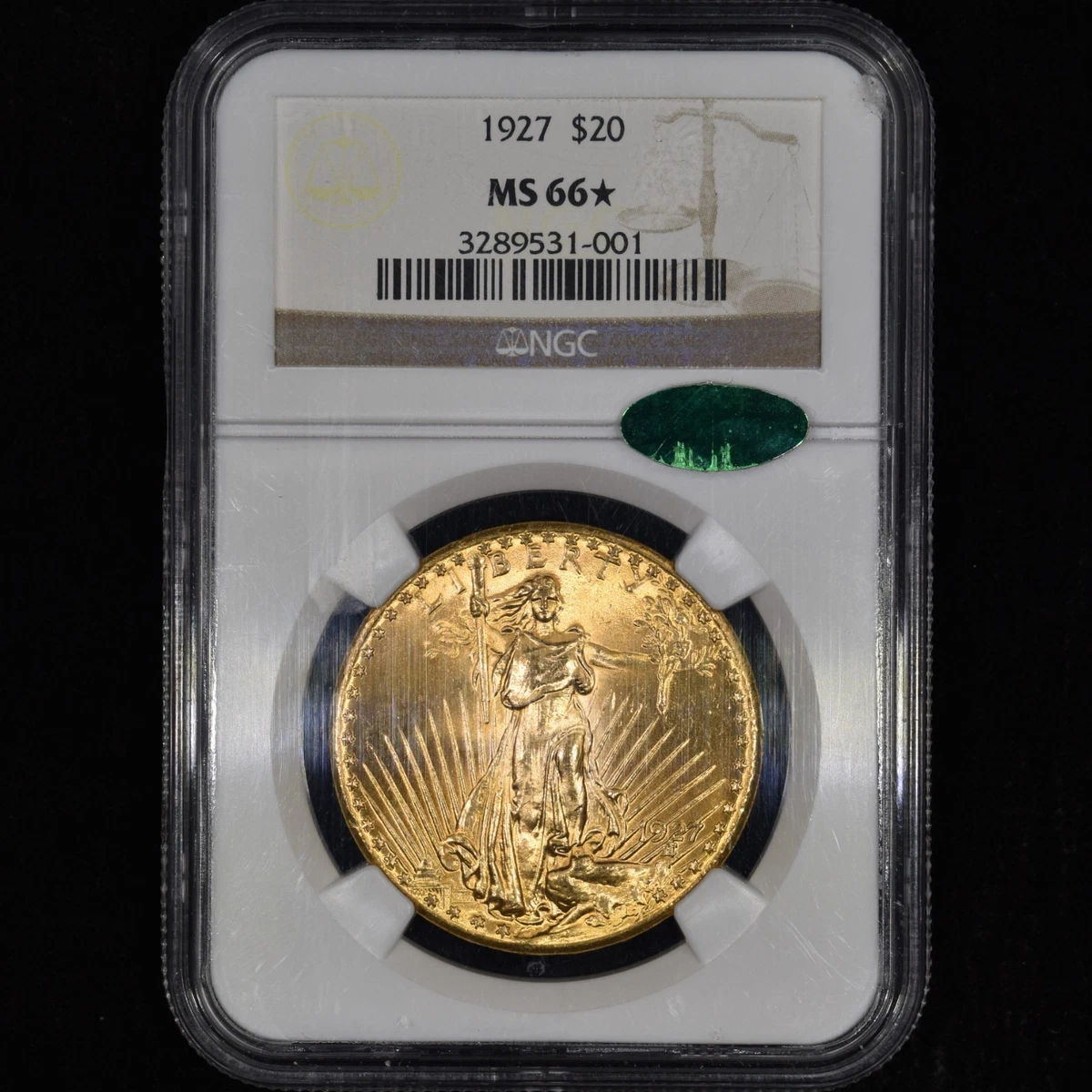 古銭　アメリカ　女神　1927 アメリカ 1928年 20ドル金貨 女神立像 NGC MS65 - セキグチは1964年
