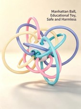 Baby Grasping Ball 3-in-1 Teether Rattle Soft Rubber Sensory Toy Infant Gift