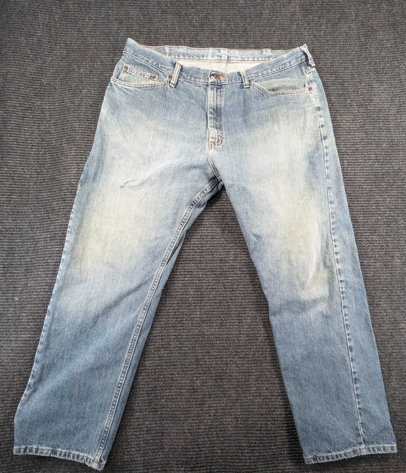 S 40x30 Blue Denim Cotton Mid Rise Medium Wash Straight Leg