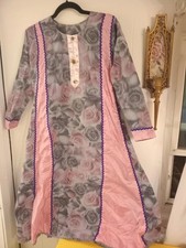 HANDMADE Artistic Roses Floral Maxi Dress Hippie Boho Luxury Chic one of a kind