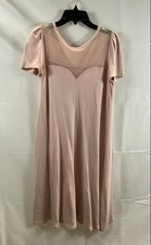 Red Valentino Women's Pink Tulle Yoke Bow Back Sheath Dress Sz S