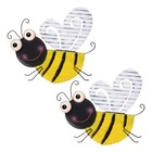 2 Pcs Metal Bee Wall Art Sculptures Ornament Decorations for Home