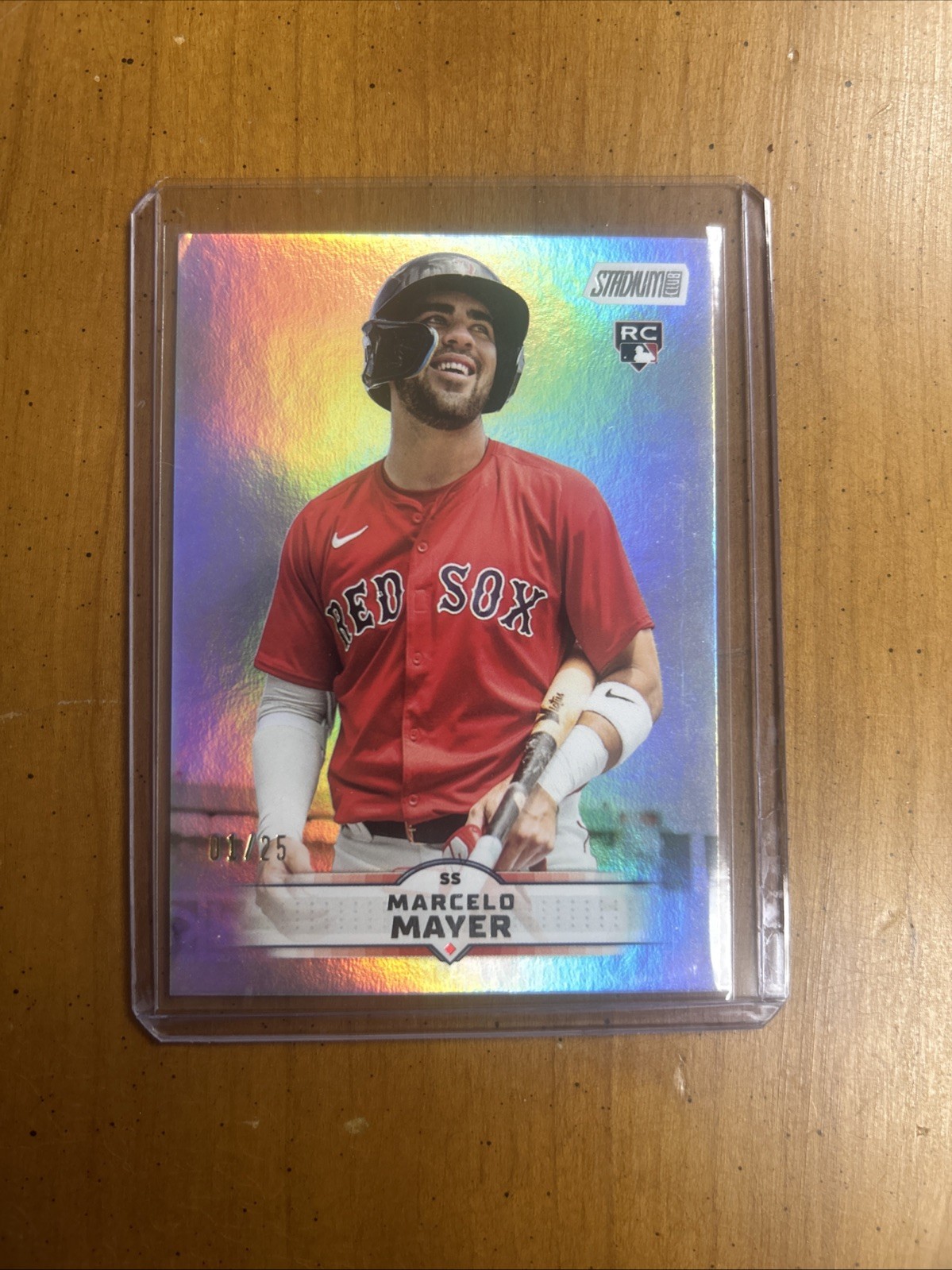 2025 Topps Stadium Club- Marcelo Mayer Rookie Rainbow Foil 01/25 #74