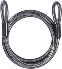 6 ft Security Steel Cable with Loops 3/8 inch (10 mm) Thick Heavy Duty