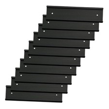 10 Pack Aluminum Name Plate Holders for Door or Wall, 2 x 8 Office Wall Black