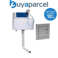 Roper Rhodes Torrent Concealed Dual Flush WC Toilet Cistern +Square Chrome Plate