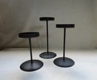 Metal Graduated Pillar Candle Holders (3)