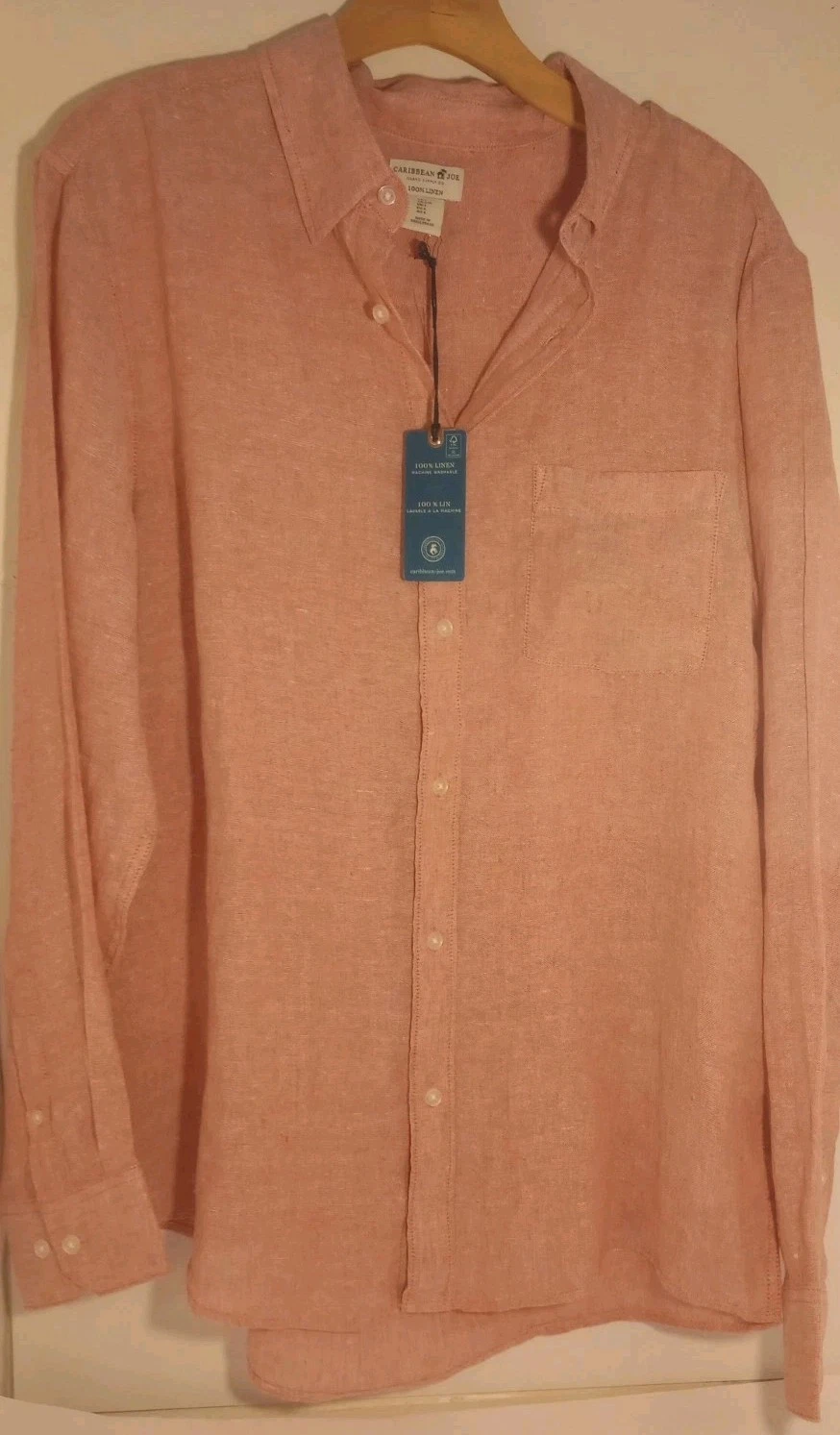 Caribbean Jack 100% Linen Button Up Large Mens