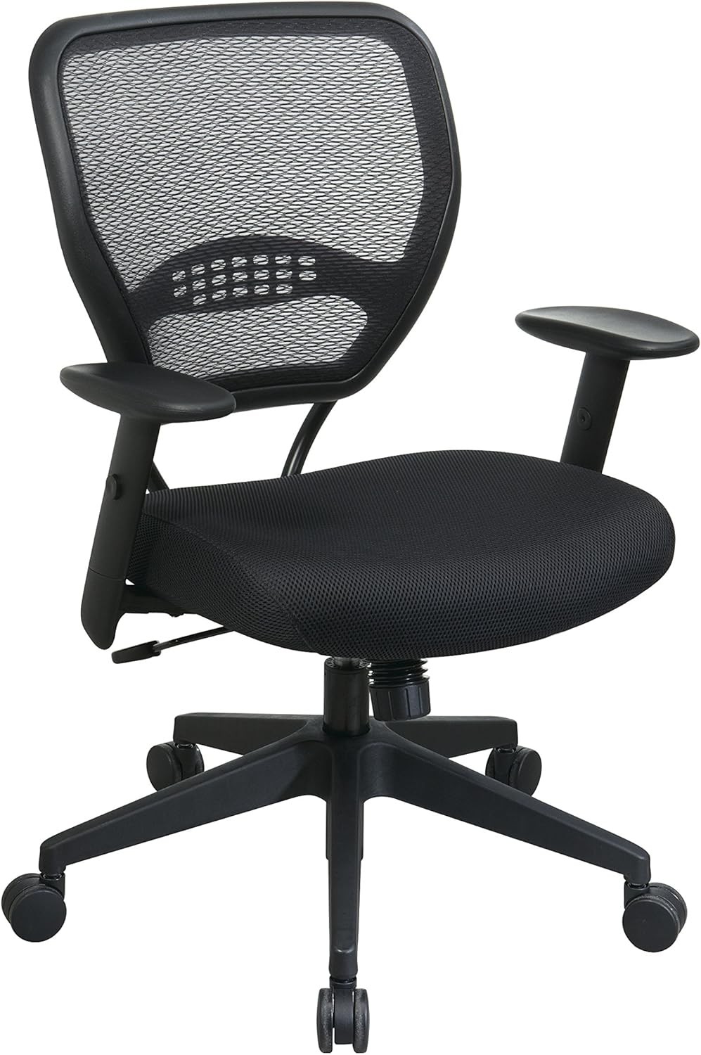 SPACE Air Grid Mid-Back Swivel Chair, Black, 20-1/2 x 19-1/2