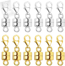 Magnetic Necklace Clasp with Lobster Clasp,14K Gold and Silver Magnetic Jewelry