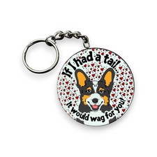 Tricolor Welsh Corgi Dog Valentines Day Keychain Handmade Accessories Gift