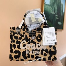 NWT Coach Cargo Tote Bag 20 With Leopard Print CZ099