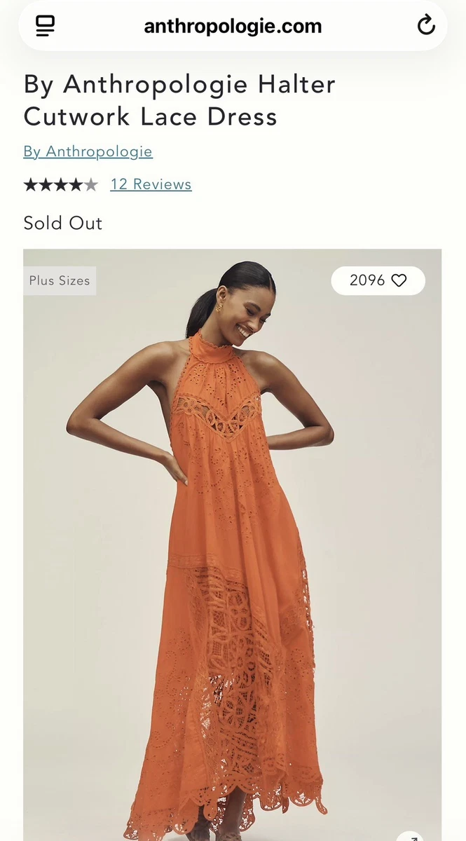 by anthropologie halter cutwork lace dress 25+ Orange Dresses for Women for sale Anthropologie spring stripe midi dress