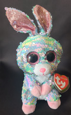 Ty Flippables RAINDROP the Bunny Rabbit  9" Sequins NWMT Boos Beanies Toy Plush