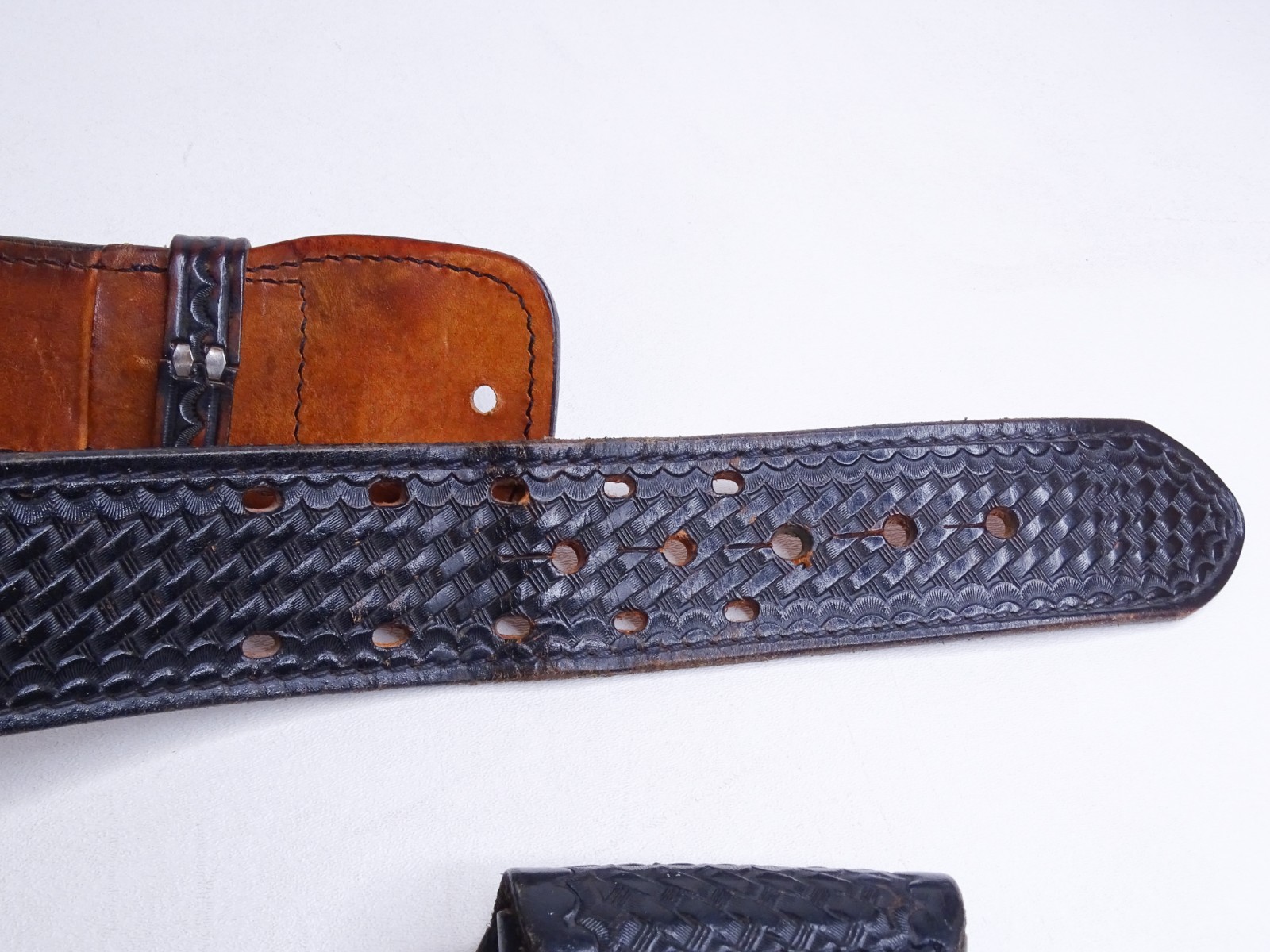 *missing buckle* Dutyman 34" Police Security Duty Belt Pouches Handcuff Case +