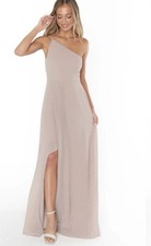 Show Me Your Mumu Shannon One Shoulder Bridesmaid Dress Dune Chiffon Dress NWT N