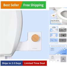 Fresh Cool Water Bidet: Ultra Slim Toilet Seat Attachment Non-Electric Self-C...