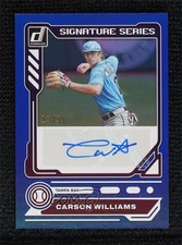 2023 Panini Donruss Signature Series Blue 13/99 Carson Williams #SS-CW Auto 0s1o