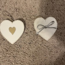 Wooden Heart Handmade Ornaments Signed 1996