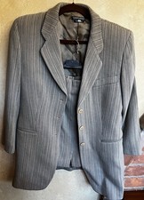 Vintage Georgio Armani Women s 2 Piece Striped Suit Jacket Skirt 1980 s Size 46