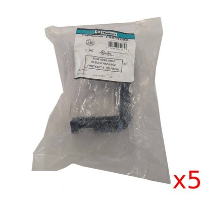 Lot of 5 New Panduit FiberRunner 4''x4'' QuickLock Coupler FRBC4X4BL, Black