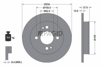 2X Pagid Bremsscheibe Voll Ø234Mm FüR KIA Picanto SA TA Hyundai I10 PA I10